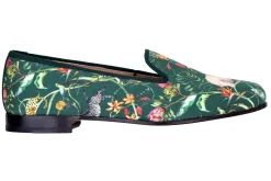 Women Stubbs & Wootton Africa Emerald Silk Slipper (Women)
