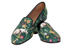 Women Stubbs & Wootton Africa Emerald Silk Slipper (Women)