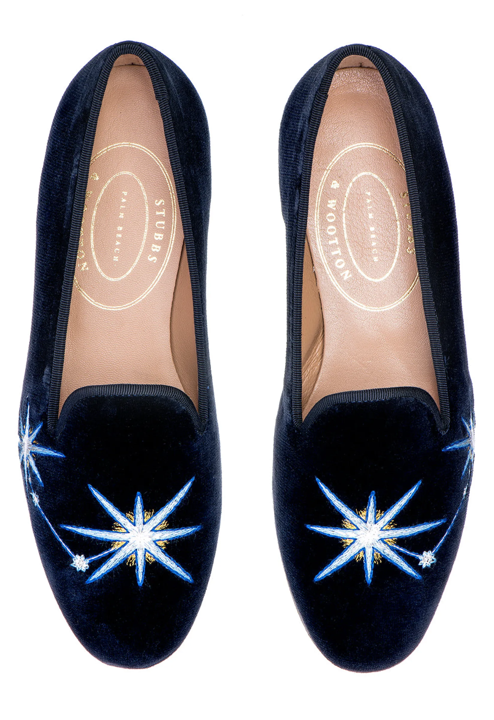 Women Stubbs & Wootton Aries Velvet Slipper (Women)