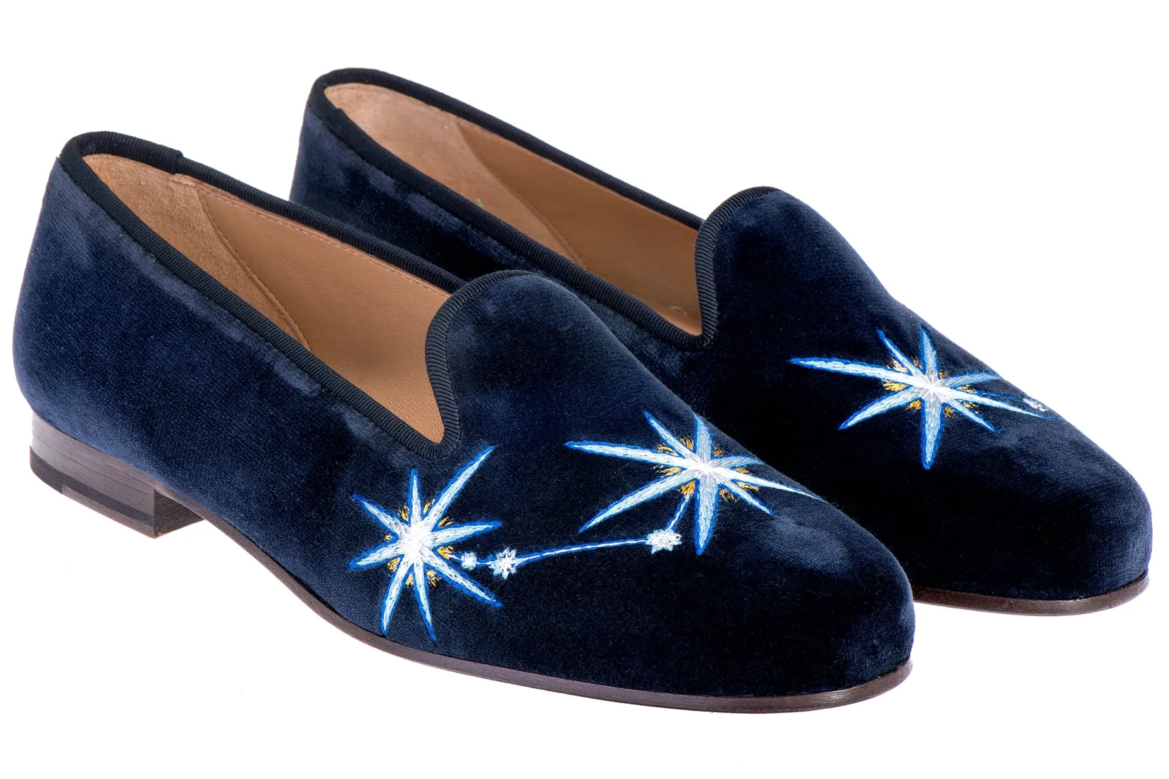 Women Stubbs & Wootton Aries Velvet Slipper (Women)