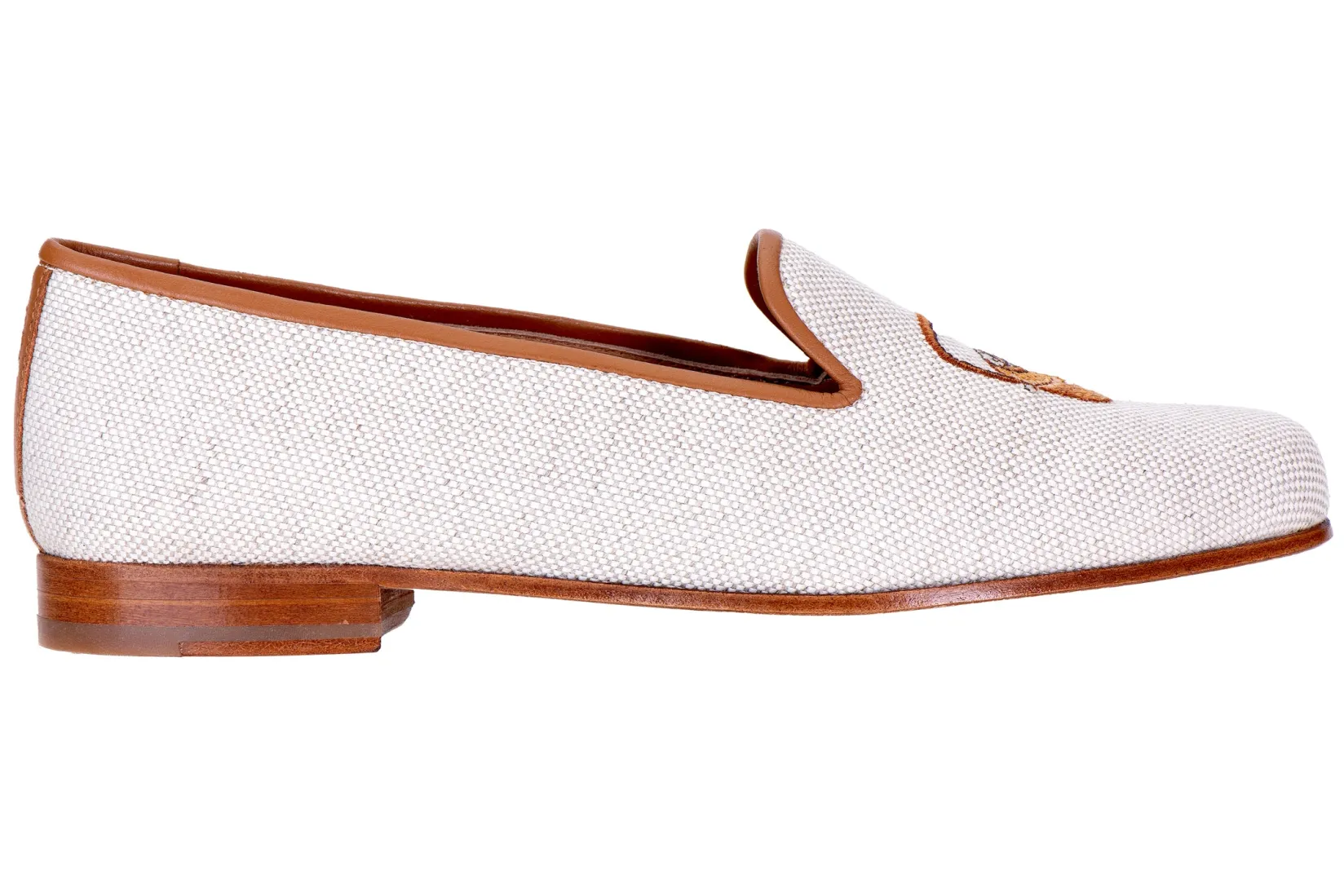 Women Stubbs & Wootton Basket Linen Slipper (Women)