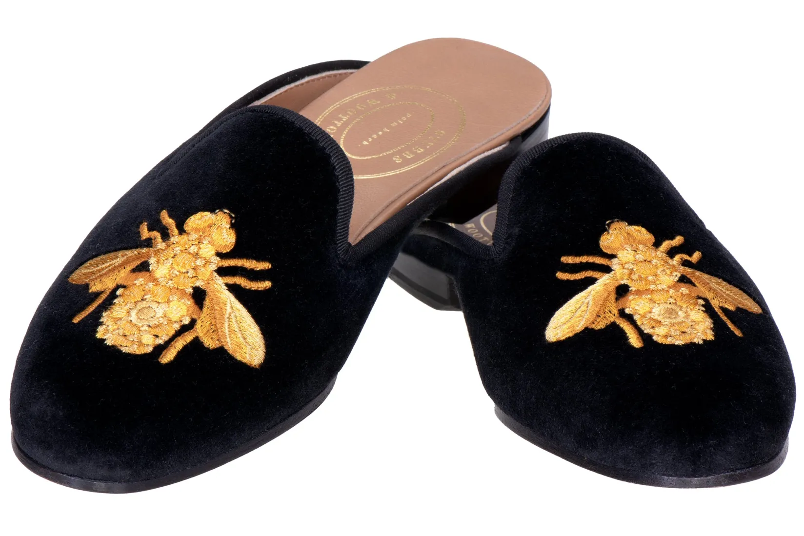 Women Stubbs & Wootton Bee Noir Velvet Mule (Women)