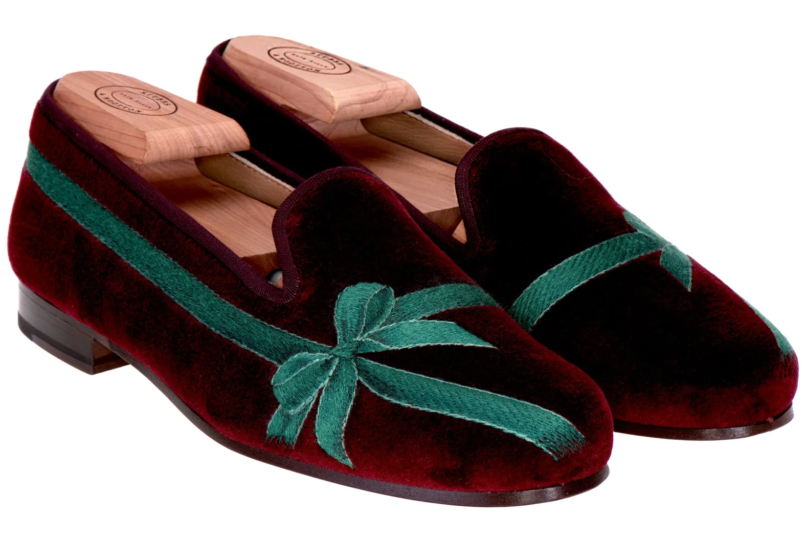 Women Stubbs & Wootton Bow Burgundy (Women)