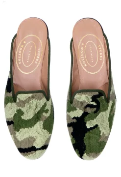 Women Stubbs & Wootton Green Needlepoint Mule (Women)