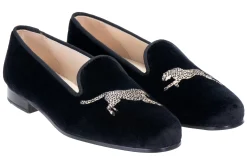 Stubbs & Wootton Cheetah Velvet Slipper (Men)