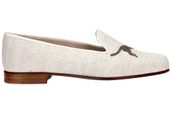 Women Stubbs & Wootton Cheetah Dune Linen Slipper (Women)