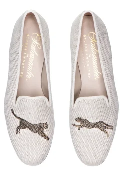 Stubbs & Wootton Cheetah Dune Linen Slipper (Men)