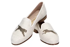 Stubbs & Wootton Cheetah Dune Linen Slipper (Men)