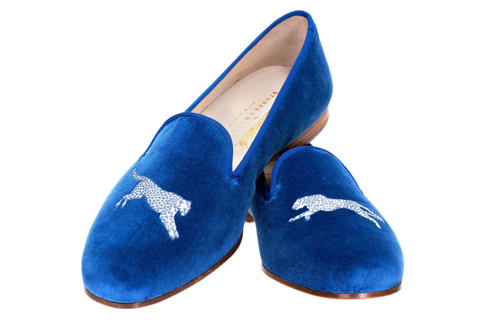 Stubbs & Wootton Cheetah Velvet Slipper (Men)