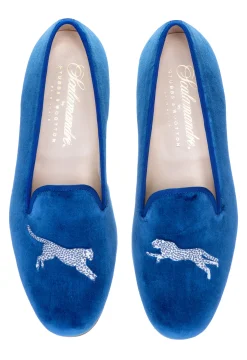 Women Stubbs & Wootton Cheetah Velvet Slipper (Women)