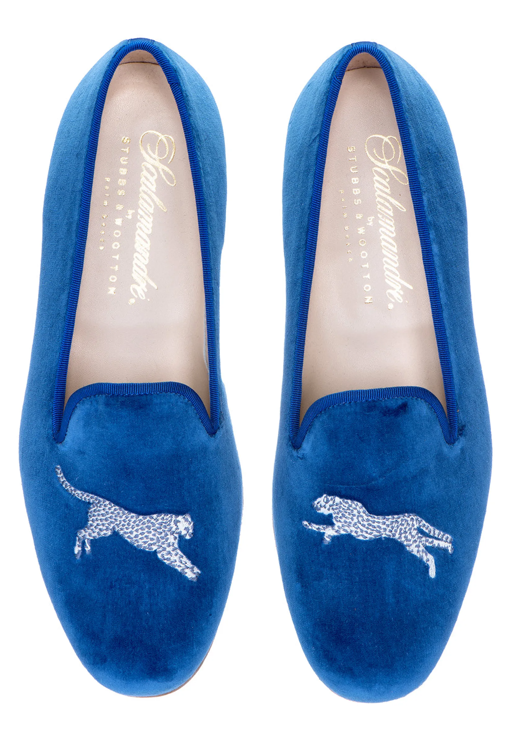 Women Stubbs & Wootton Cheetah Velvet Slipper (Women)