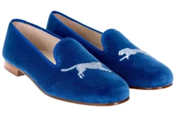 Women Stubbs & Wootton Cheetah Velvet Slipper (Women)