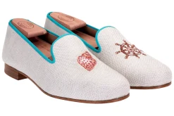 Women Stubbs & Wootton Conch Helm Linen Slipper (Women)