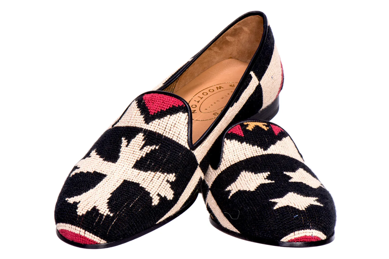 Stubbs & Wootton Crest Needlepoint Slipper (Wide)