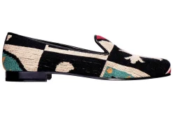 Women Stubbs & Wootton Crest Needlepoint Slipper (Narrow)