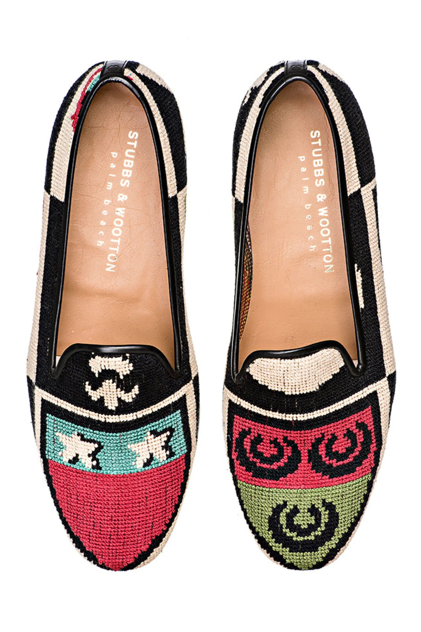 Women Stubbs & Wootton Crest Needlepoint Slipper (Narrow)