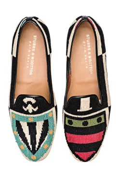 Women Stubbs & Wootton Crest Needlepoint Slipper (Narrow)