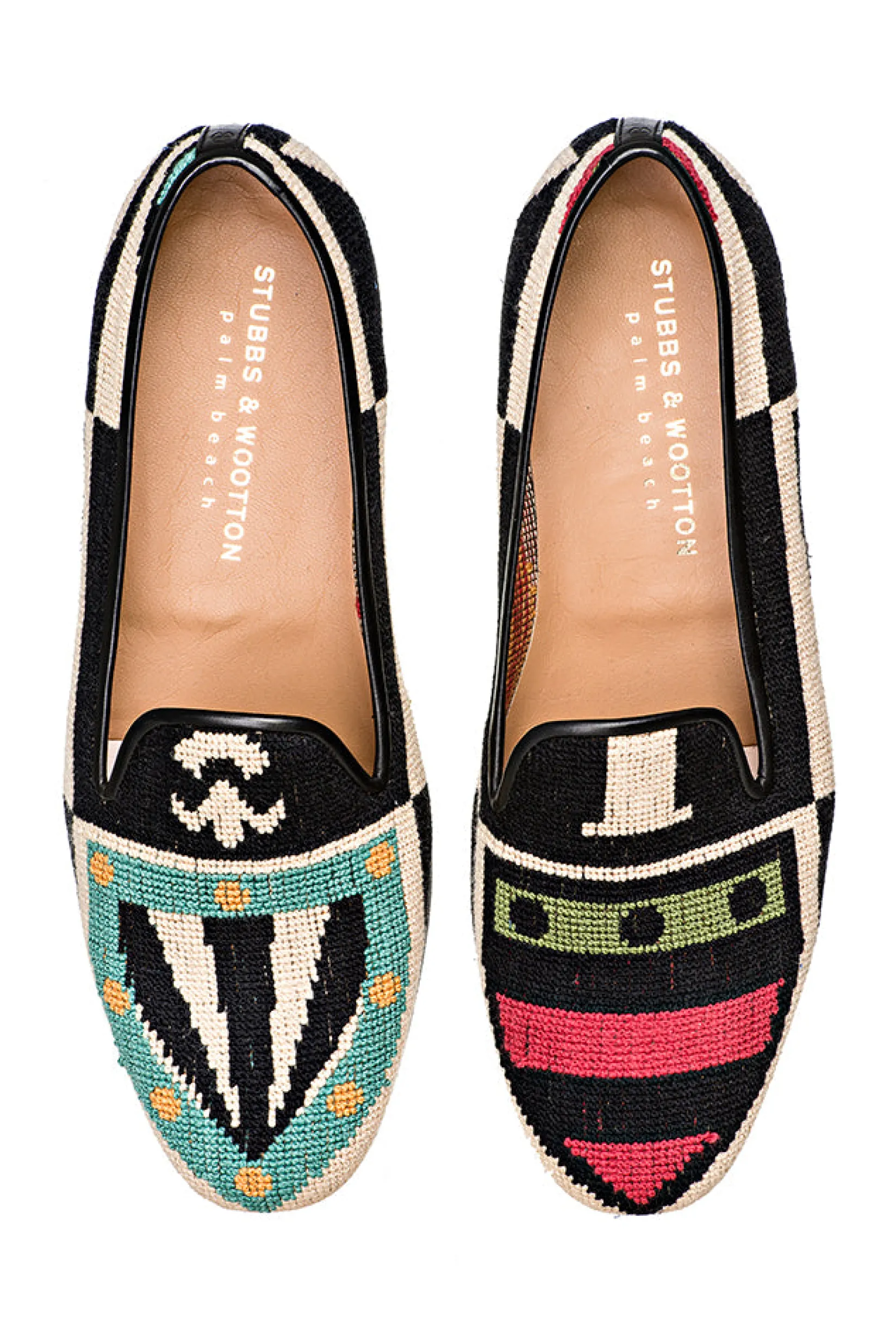 Women Stubbs & Wootton Crest Needlepoint Slipper (Narrow)
