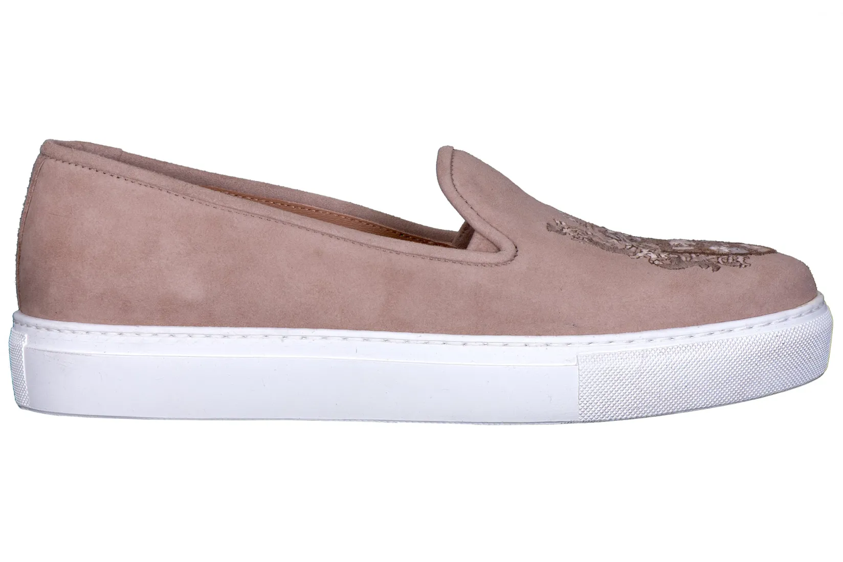 Women Stubbs & Wootton Crest Taupe Suede Sneaker (Women)