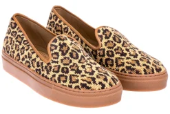 Women Stubbs & Wootton Jane Leopard Needlepoint Sneaker (Women)