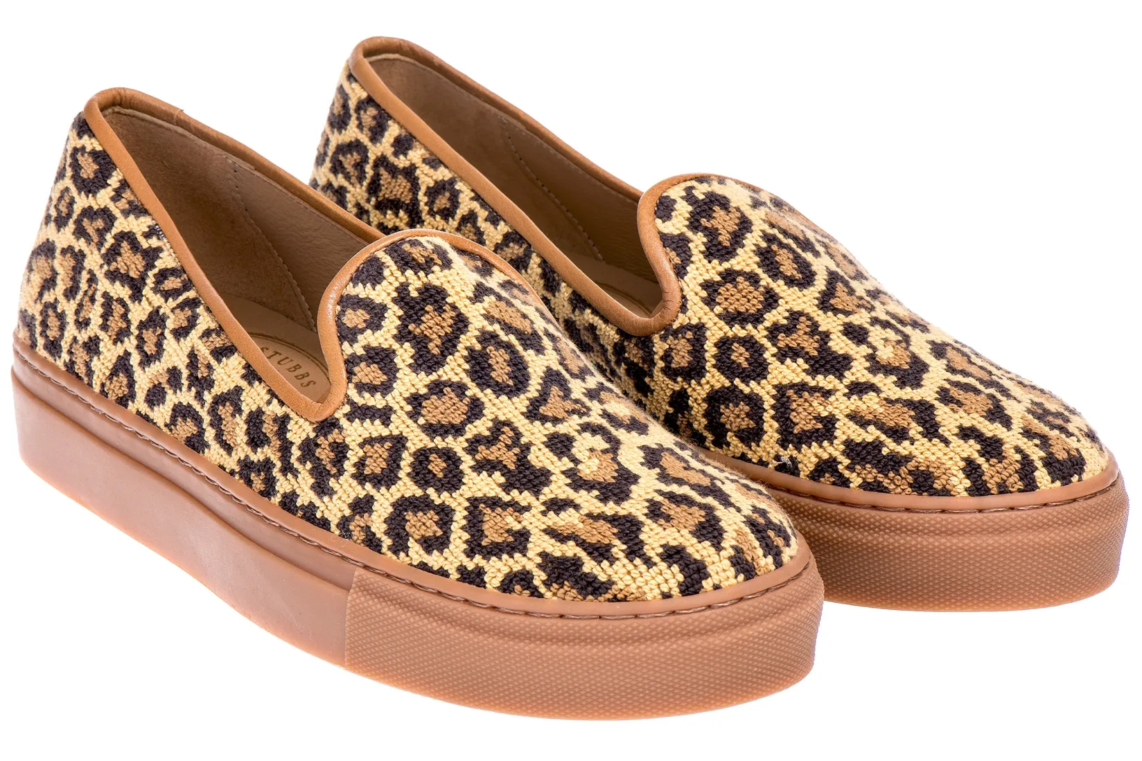 Women Stubbs & Wootton Jane Leopard Needlepoint Sneaker (Women)