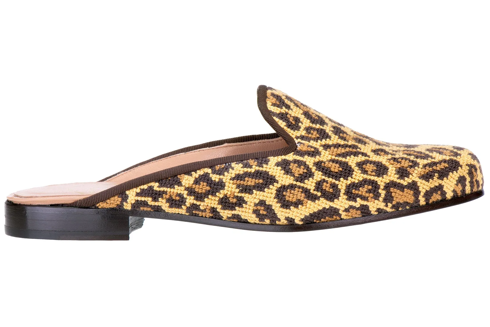 Women Stubbs & Wootton Jane Leopard Needlepoint Mule (Women)