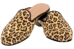 Women Stubbs & Wootton Jane Leopard Needlepoint Mule (Women)