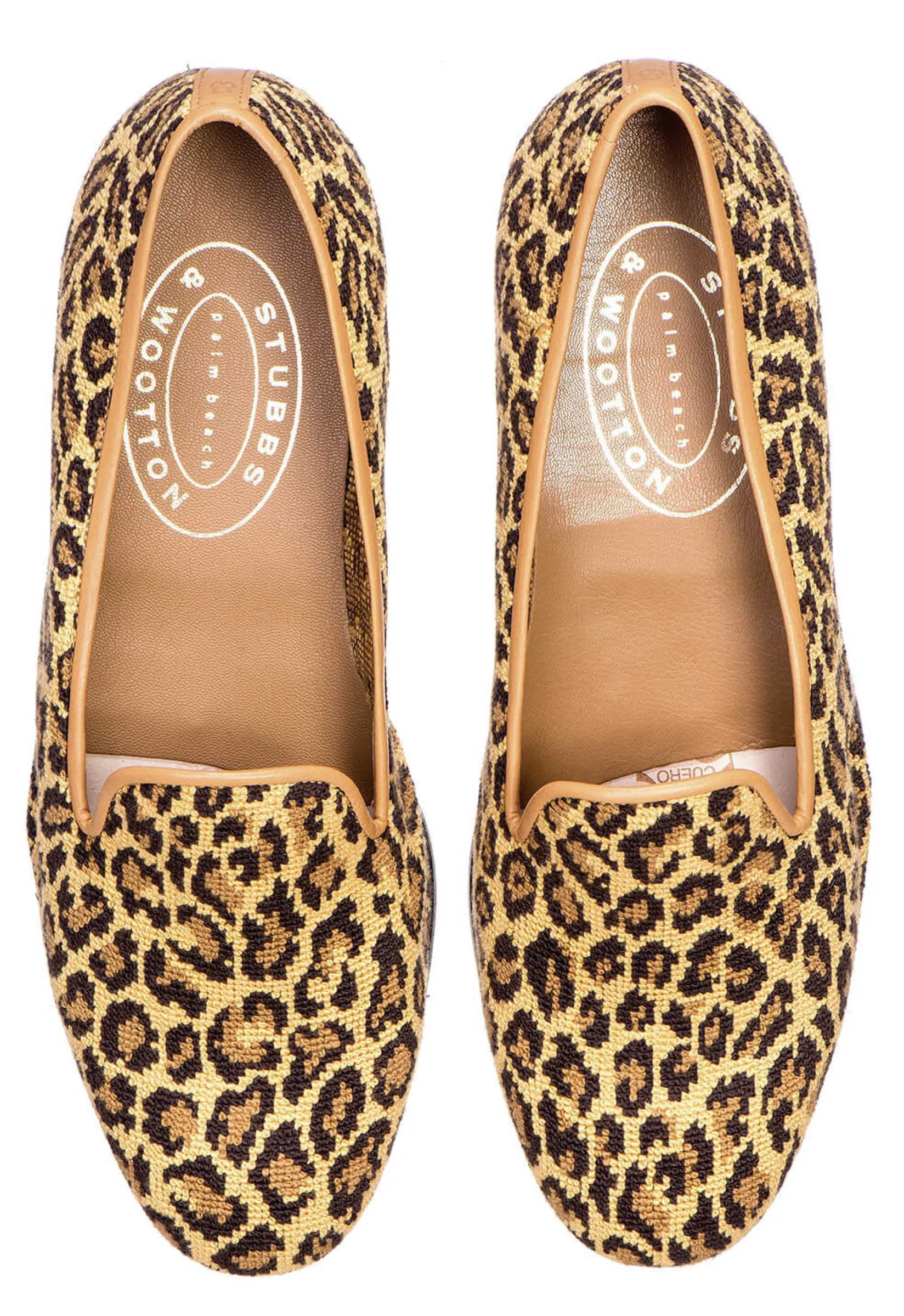 Women Stubbs & Wootton Jane Leopard Needlepoint (Narrow)
