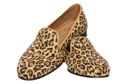 Women Stubbs & Wootton Jane Leopard Needlepoint (Narrow)