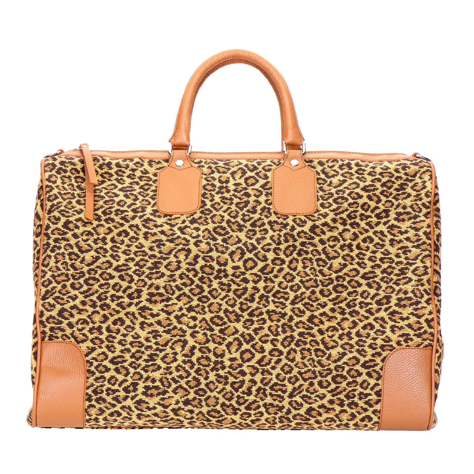 Stubbs & Wootton Jane Leopard Needlepoint Weekender