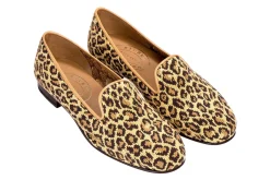 Women Stubbs & Wootton Jane Leopard Needlepoint Slipper (Women)