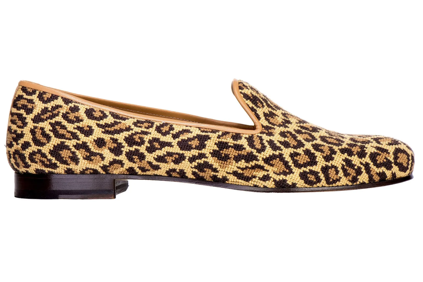 Women Stubbs & Wootton Jane Leopard Needlepoint Slipper (Women)