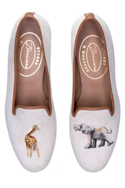 Women Stubbs & Wootton Jungle Linen Slipper (Women)
