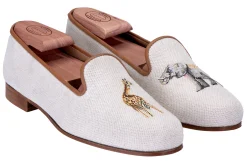 Stubbs & Wootton Jungle Linen Slipper (Men)