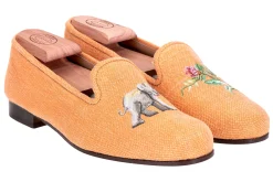 Women Stubbs & Wootton Jungle Ochre Linen Slipper (Women)