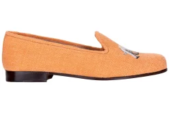 Women Stubbs & Wootton Jungle Ochre Linen Slipper (Women)