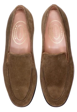 Stubbs & Wootton Khaki Suede Venetian (Men)