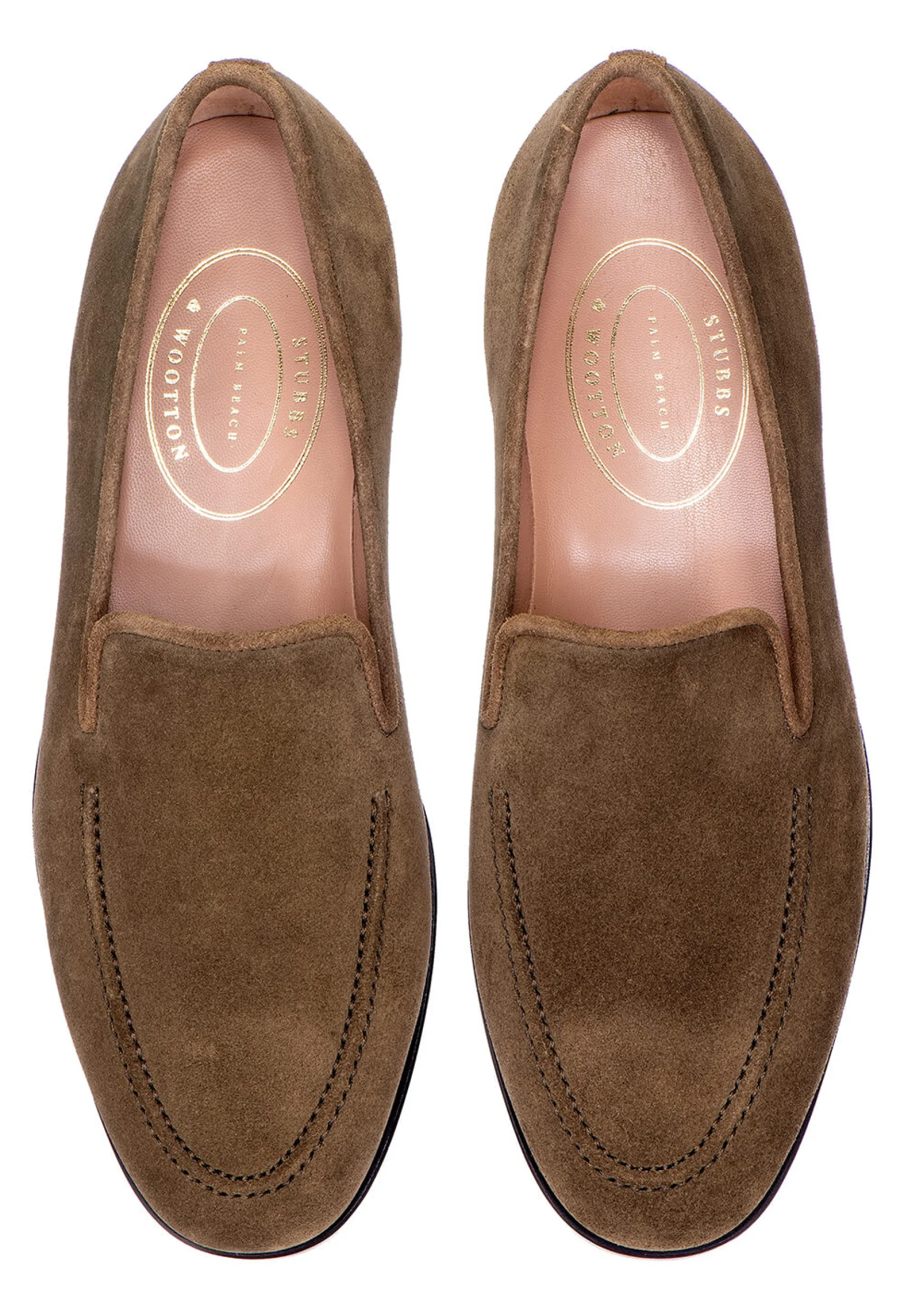 Stubbs & Wootton Khaki Suede Venetian (Men)
