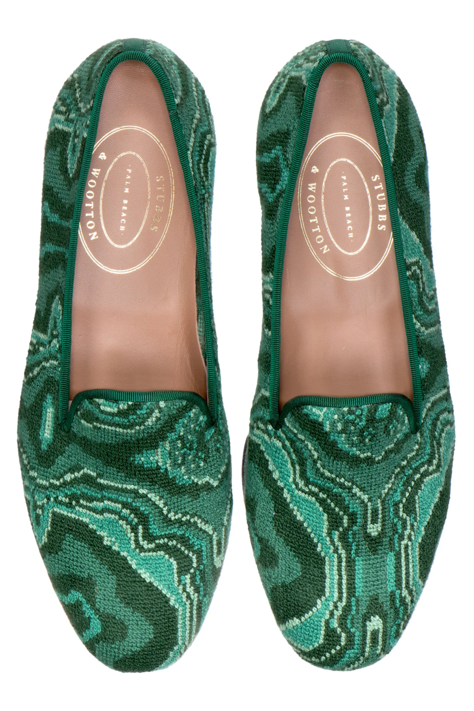 Stubbs & Wootton Malachite Needlepoint Slipper (Men)