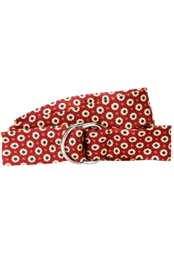 Stubbs & Wootton Medallion Cranberry Silk Belt