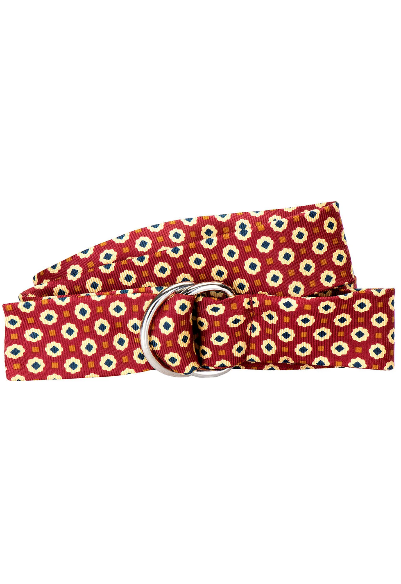 Stubbs & Wootton Medallion Cranberry Silk Belt