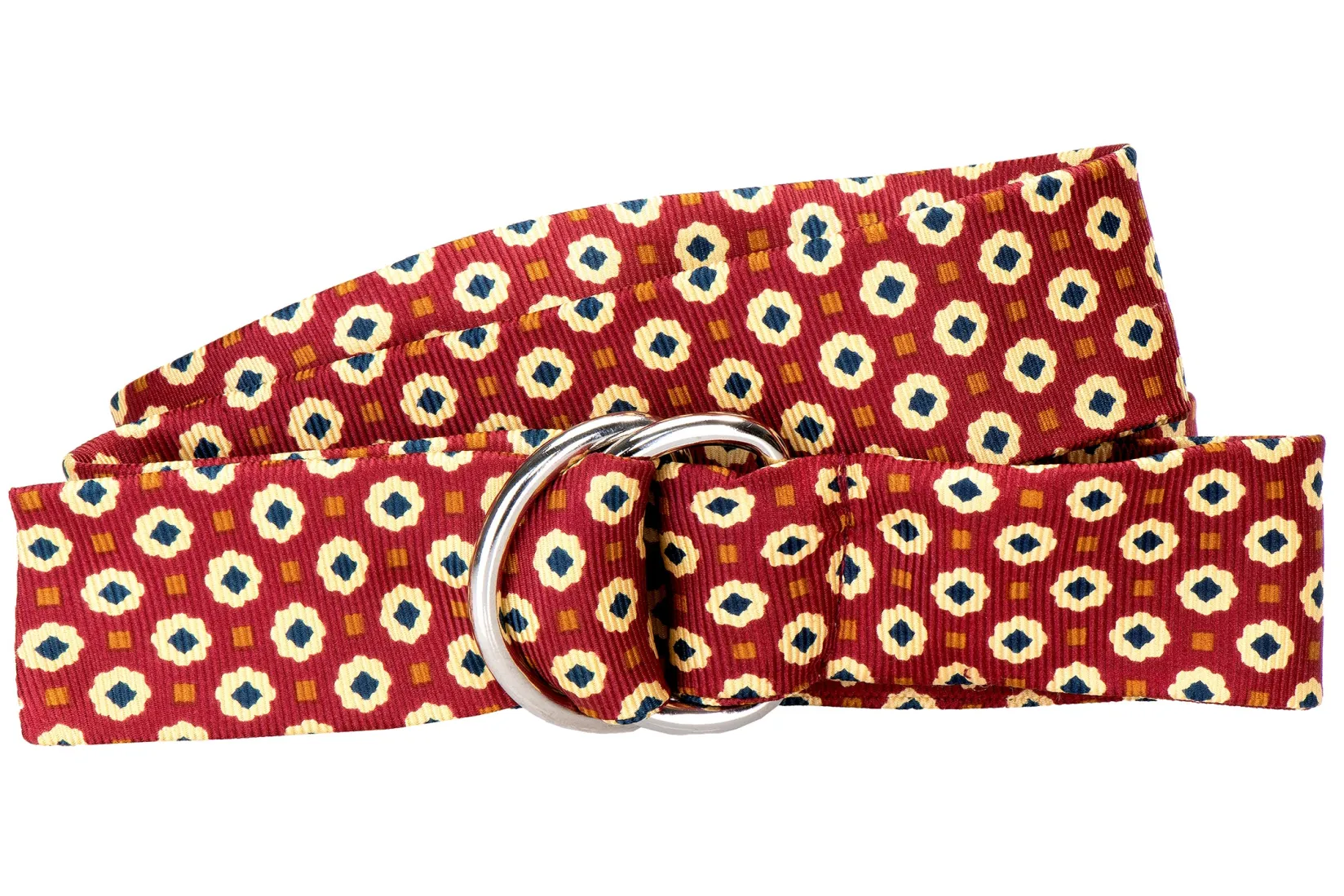 Stubbs & Wootton Medallion Cranberry Silk Belt