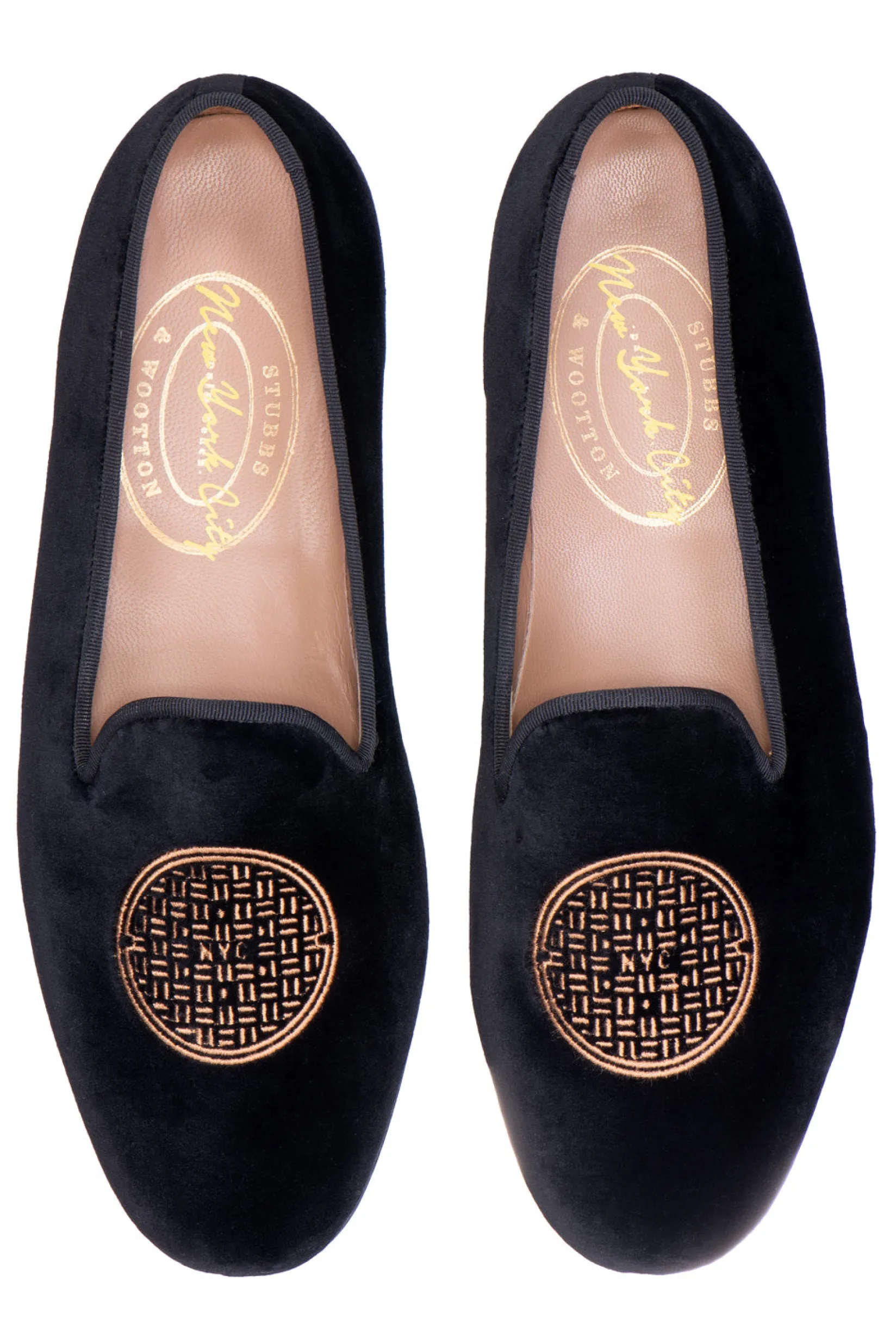 Stubbs & Wootton Metropolis Bronze Velvet Slipper (Men)