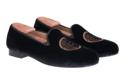 Stubbs & Wootton Metropolis Bronze Velvet Slipper (Men)