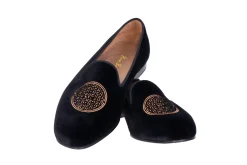 Women Stubbs & Wootton Metropolis Bronze Velvet Slipper (Women)