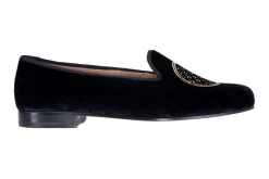 Stubbs & Wootton Metropolis Gold Velvet Slipper (Men)