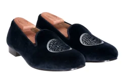 Stubbs & Wootton Metropolis Nickel Velvet Slipper (Men)
