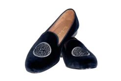 Stubbs & Wootton Metropolis Nickel Velvet Slipper (Men)