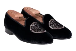Women Stubbs & Wootton Metropolis Rosegold Velvet Slipper (Women)