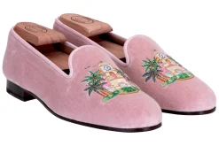 Women Stubbs & Wootton PB Clocktower Champagne Velvet Slipper (Women)